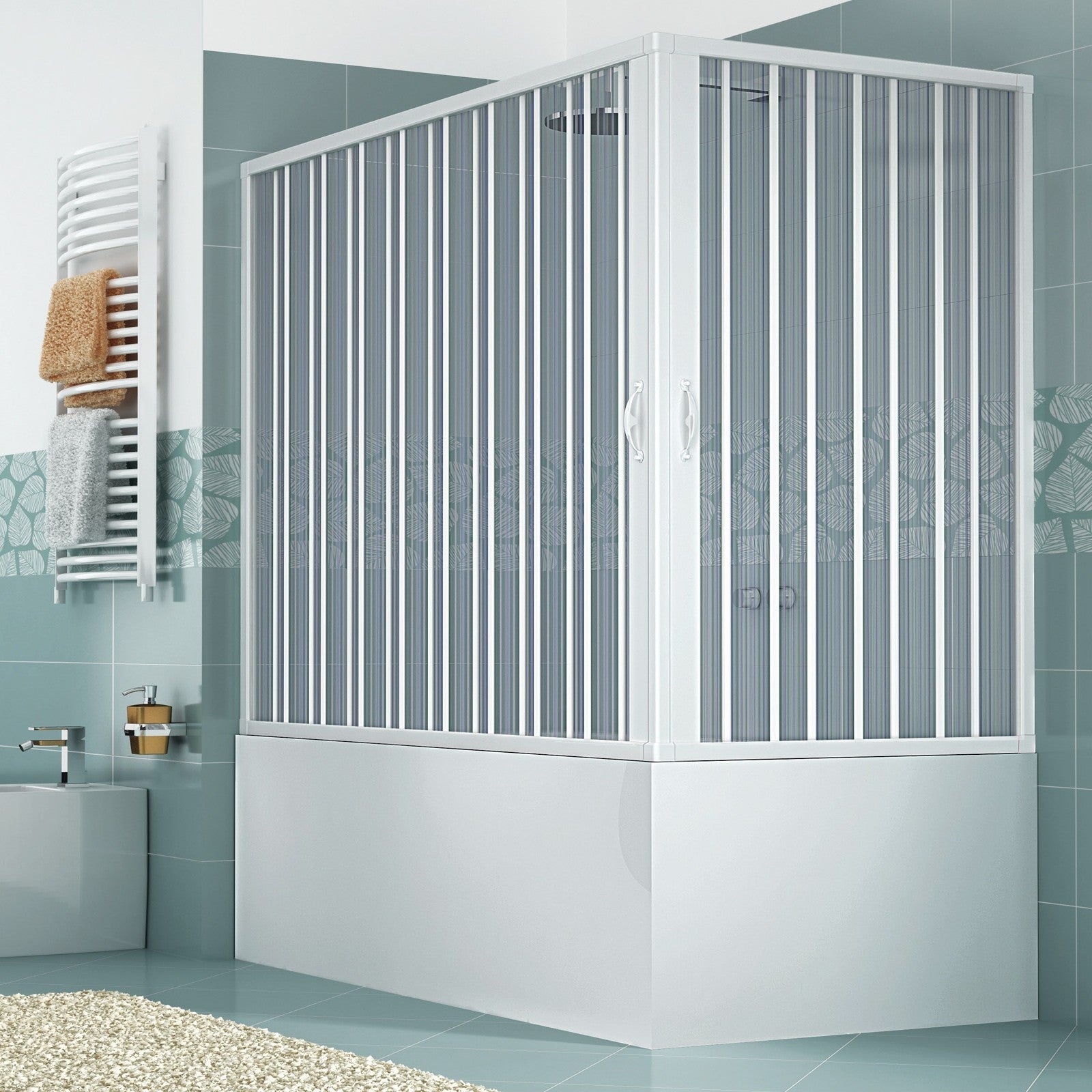Pare-baignoire Coulissant NADIA 70x150 Cm - 2 Portes PVC - Blanc - Neuf