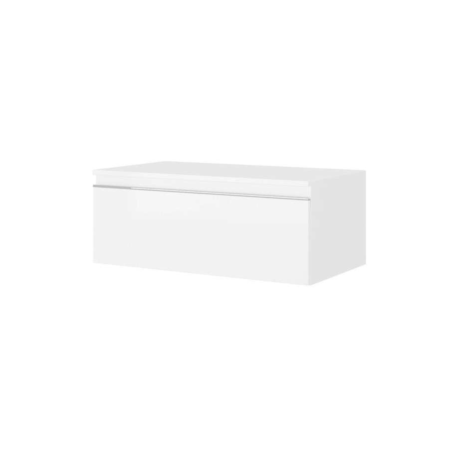 Cassetto da bagno sospeso da 80cm di colore bianco lucido