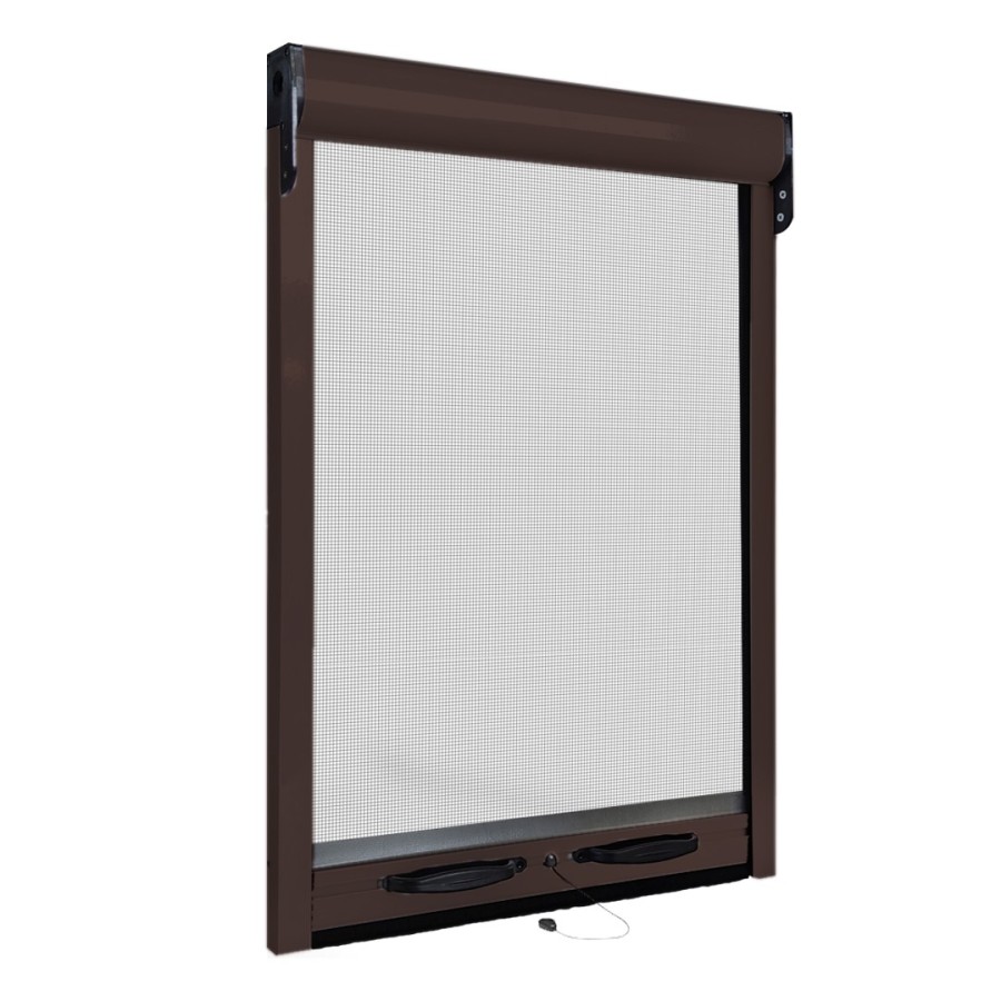 Roller mosquito net for 100x170cm window with brown 42mm box