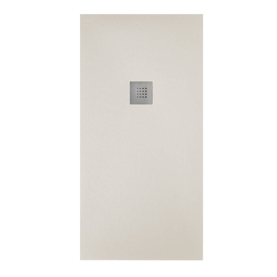 Stone-effect shower tray 70x160 Cream marble-reinforced solid Drain included