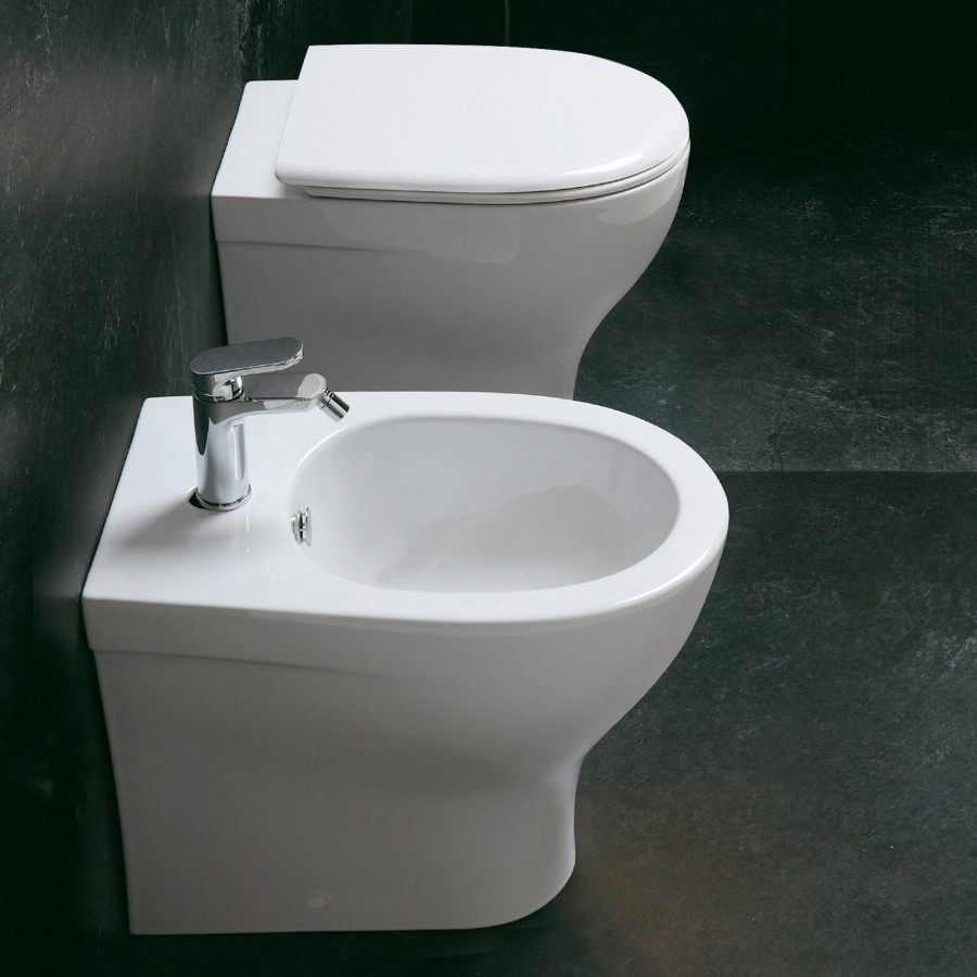 Sanitary ware flush with the wall Azzurra Pratica terra wc + bidet and seat
