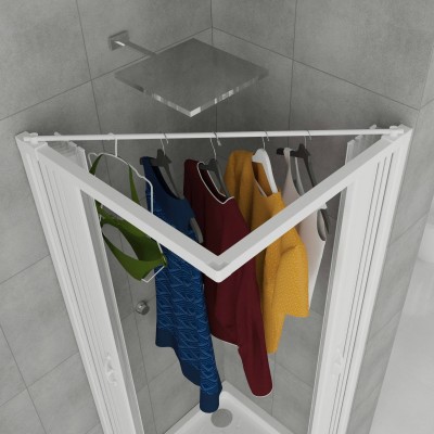 PVC support rod for drying racks for 2 and 3-sided shower enclosure model