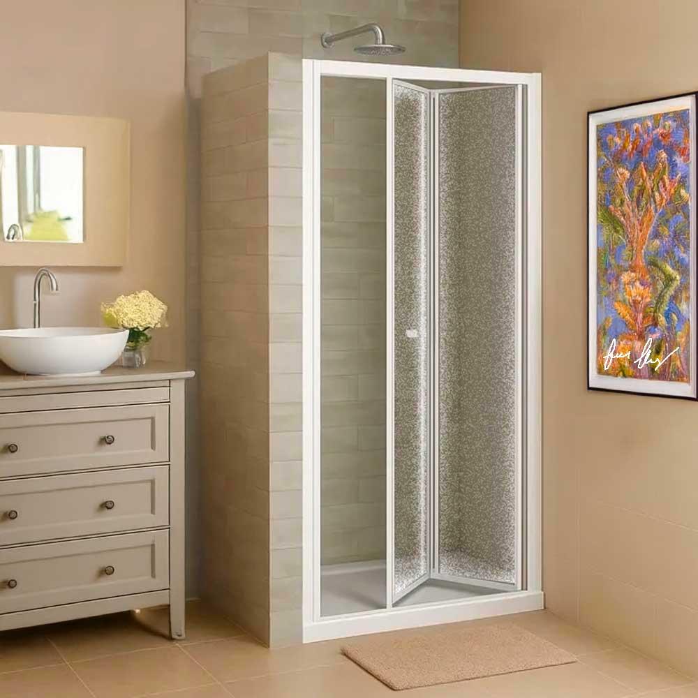 Porta doccia a soffietto Smeralda bollicine acrilico 88-93 - ap. 78 cm — Giava