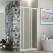 Porta doccia a 1 anta fissa e 1 scorrevole Smeralda bollicine acrilico 94-99 - ap. 41 cm — Giava