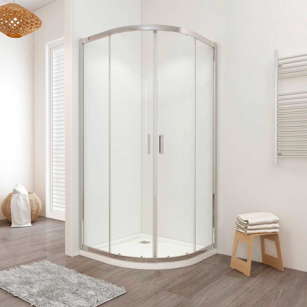 Box doccia semicircolare fast 2.0" vetro trasparente profilo cromo 78,5 - 80,5 Ap.43 cm — Cardinale Professional