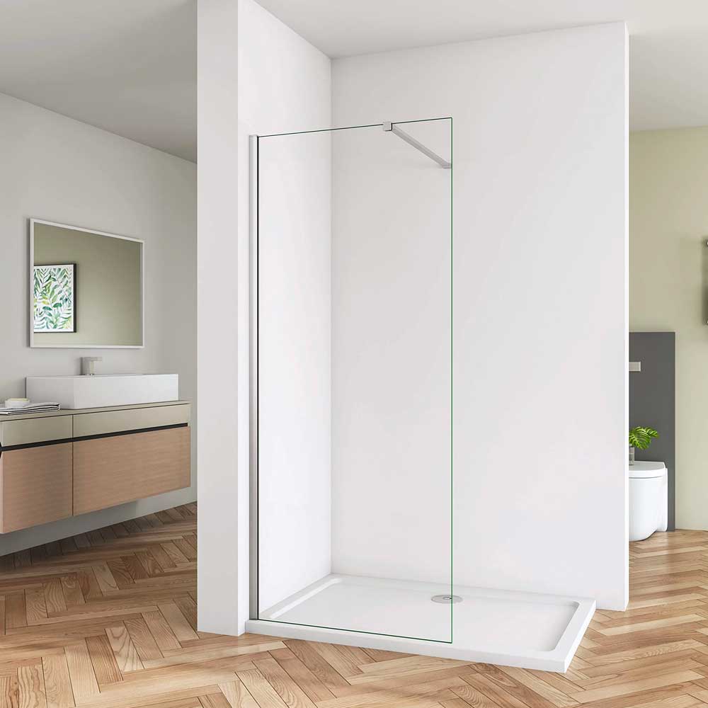 Parete doccia walk-in Creta vetro trasparente Sp.6 mm profilo cromo 78-81 cm — Cardinale Professional
