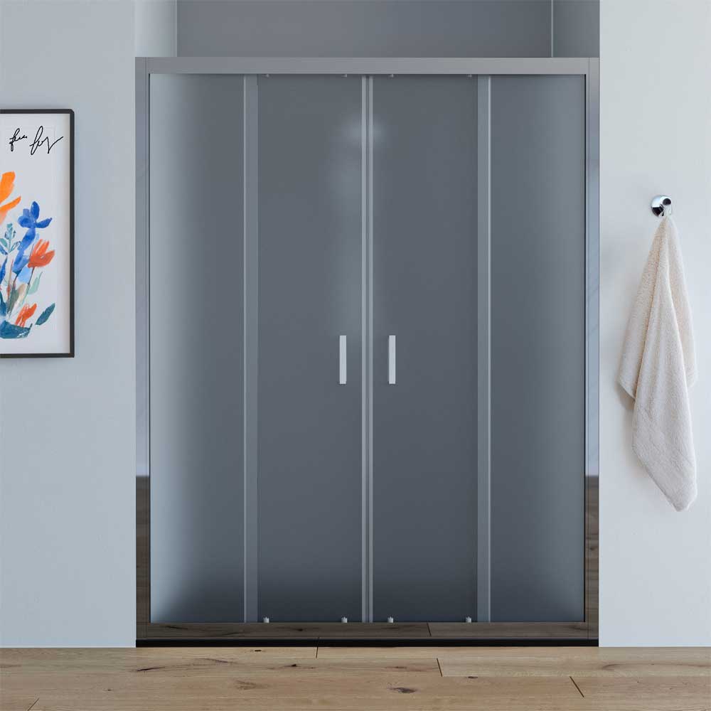 Porta doccia a 2 ante scorrevoli simply 2.0" vetro stampato c profilo cromo 163,5 - 167,5 Ap.65 cm — Cardinale Professional