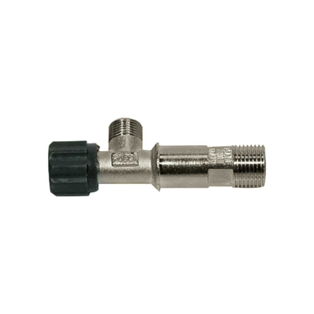 Rubinetto d'arresto in ottone con supporto per cassetta Sara e Eco 1/2"M x 3/8"M — Pucci