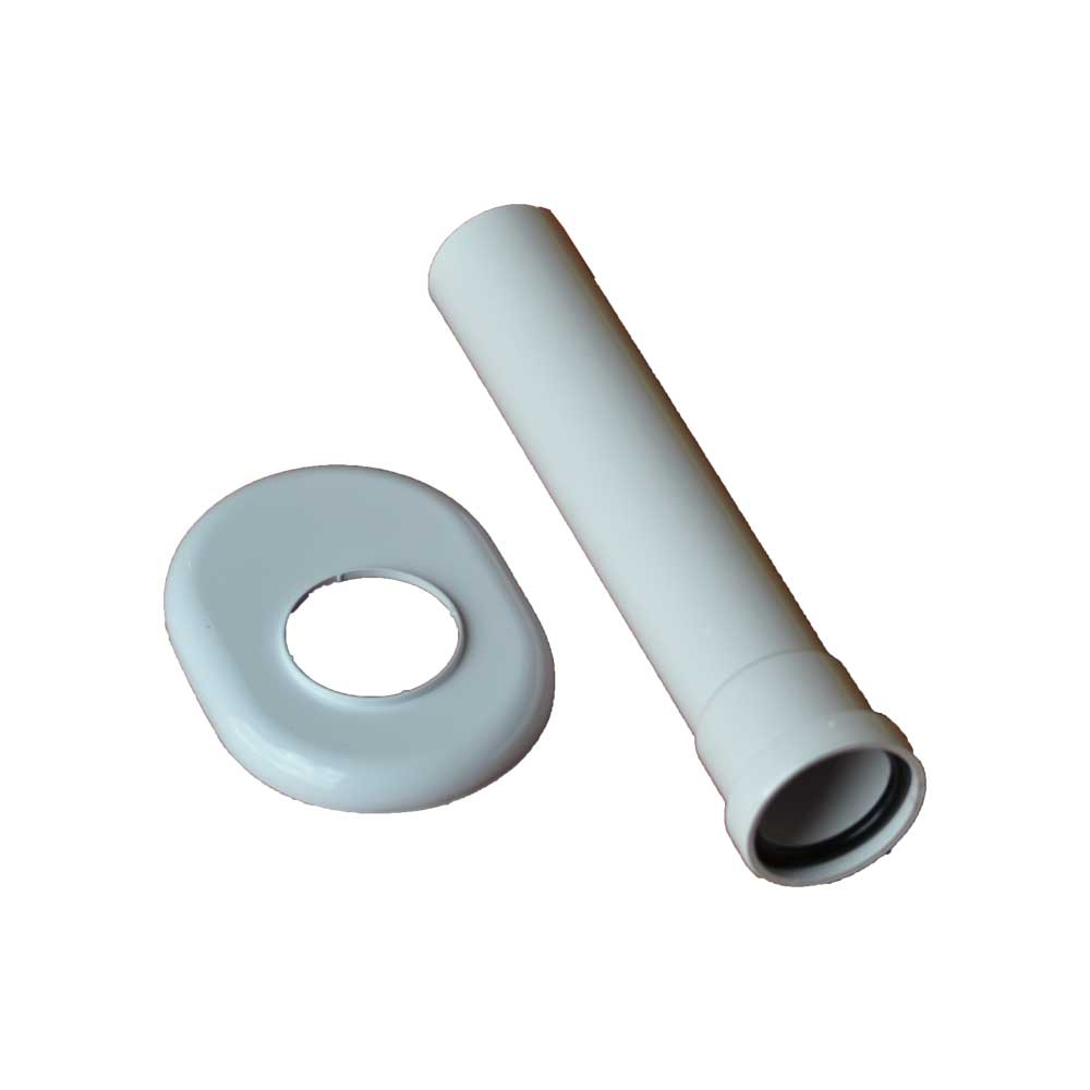 Canotto di scarico completo di rosone e o-ring 143 bianco - L.22 cm — Pucci