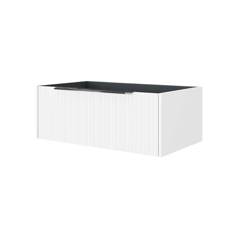 Cassetto sospeso aperto Iconica bianco opaco plissettato 80 cm — Savini Due