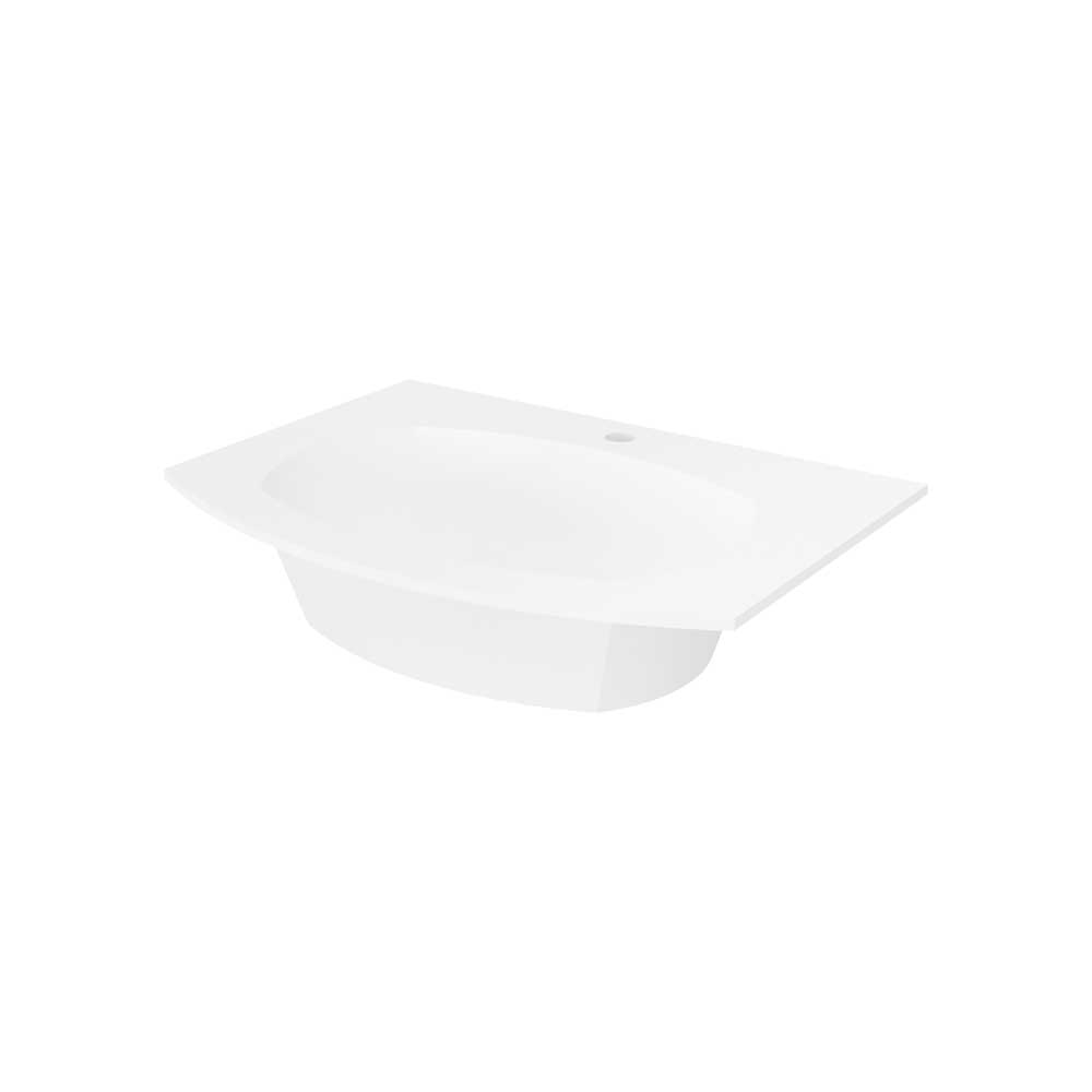 Lavabo in ceramica bianco lucido per mobile da bagno Armonia 70 cm — Savini Due