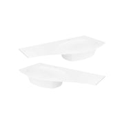 Lavabo in resina bianco opaco asimmetrico per mobile da bagno Armonia 105 cm - vasca sinistra — Savini Due