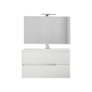 Mobile da bagno marvis 01" bianco opaco specchiera 70x100 cm + lampada — Baden Haus