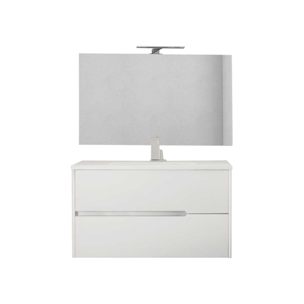 Mobile da bagno marvis 01" bianco opaco lavabo 101 cm in ceramica — Baden Haus