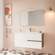 Composizione mobile da bagno Eva100 rovere Fumo/ bianco lucido — Savini Due