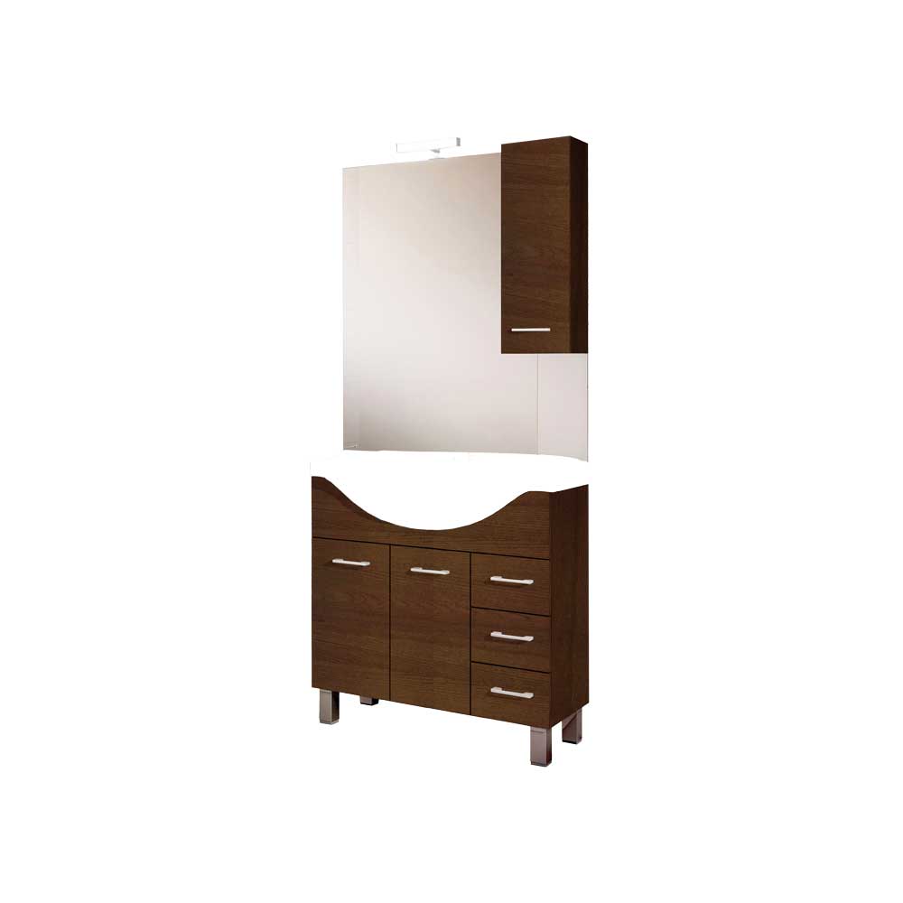 Mobile da bagno gaia 85 base 85 cm olmo caffè — Savini Industria Arredo Bagno