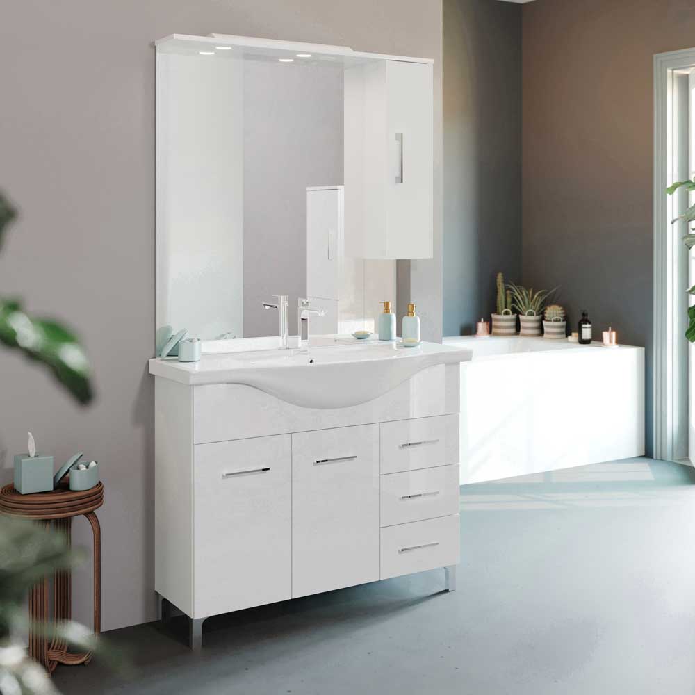 Composizione mobile da bagno Beta105 bianco lucido — Savini Due