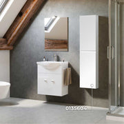Composizione mobile da bagno Emma sospesa bianco lucido - cm 55 — Savini Due