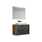 Mobile da bagno iside 80" base 80 cm Noce/ grafite opaco — Savini Industria Arredo Bagno