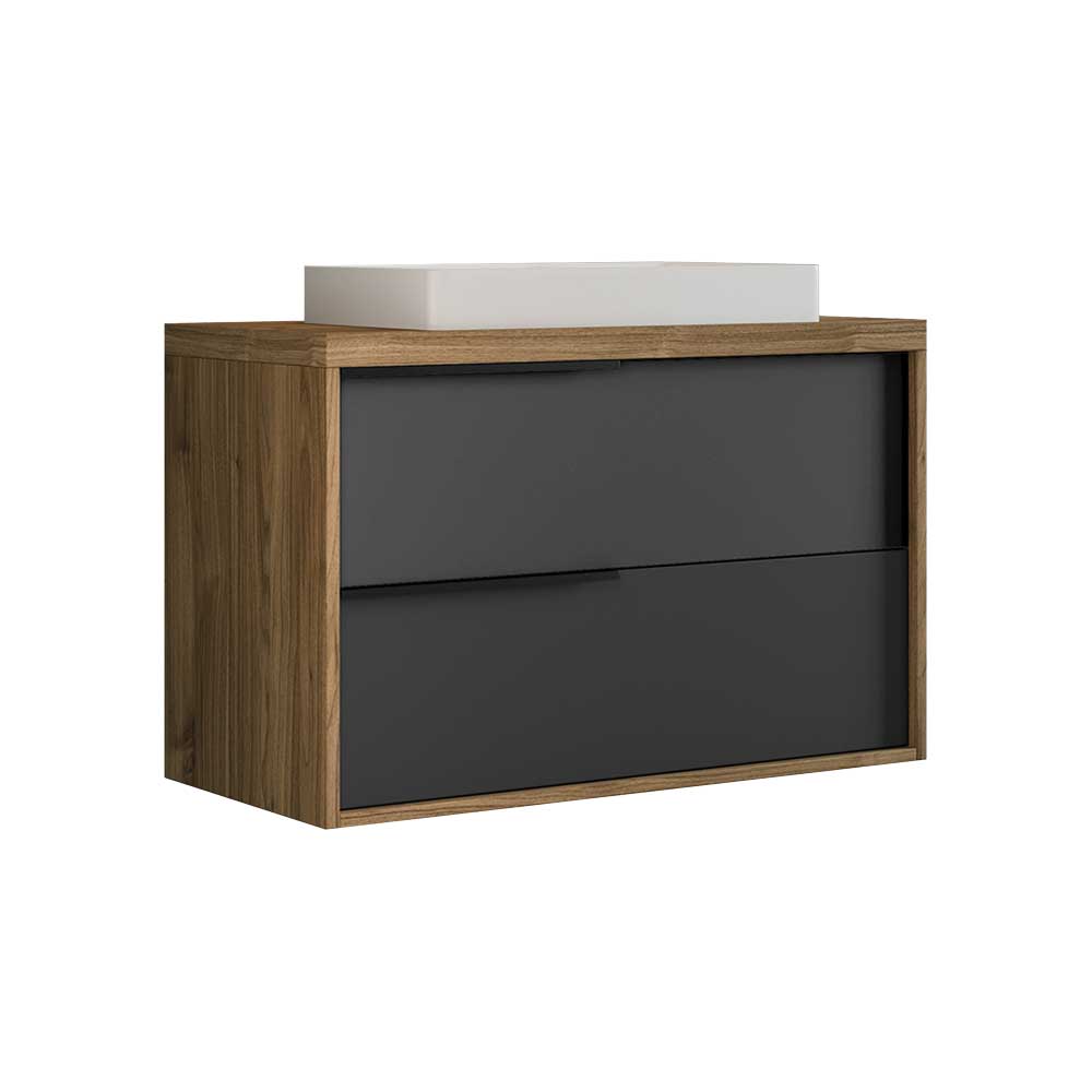 Mobile da bagno iside 100" NOCE/GRAFITE/OPACO base sospesa 100 cm — Savini Industria Arredo Bagno