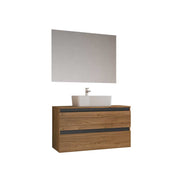 Mobile da bagno CUBE1 base 100 cm Noce/ grafite opaco — Savini Industria Arredo Bagno