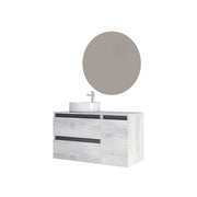 Mobile da bagno CUBE2 base 91 cm quercia Bianco/Grafite opaco — Savini Industria Arredo Bagno