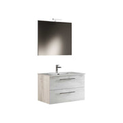 Composizione mobile da bagno milos 60" sospesa quercia bianca — Savini Industria Arredo Bagno