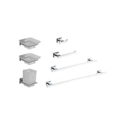 Kit accessori da bagno 7 pezzi serie giulia cromo-vetro — Cardinale Professional