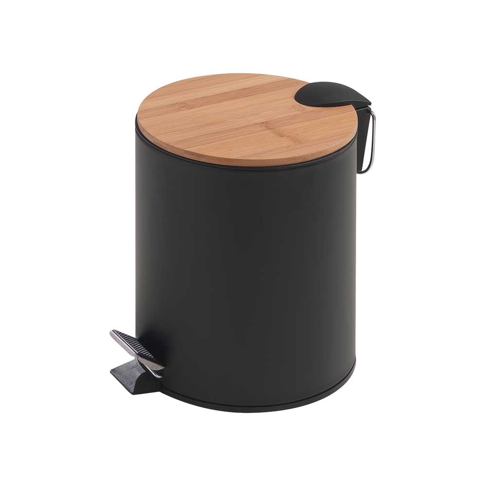 Cestino portarifiuti bamboo 5" nero opaco 5 lt — GEDY