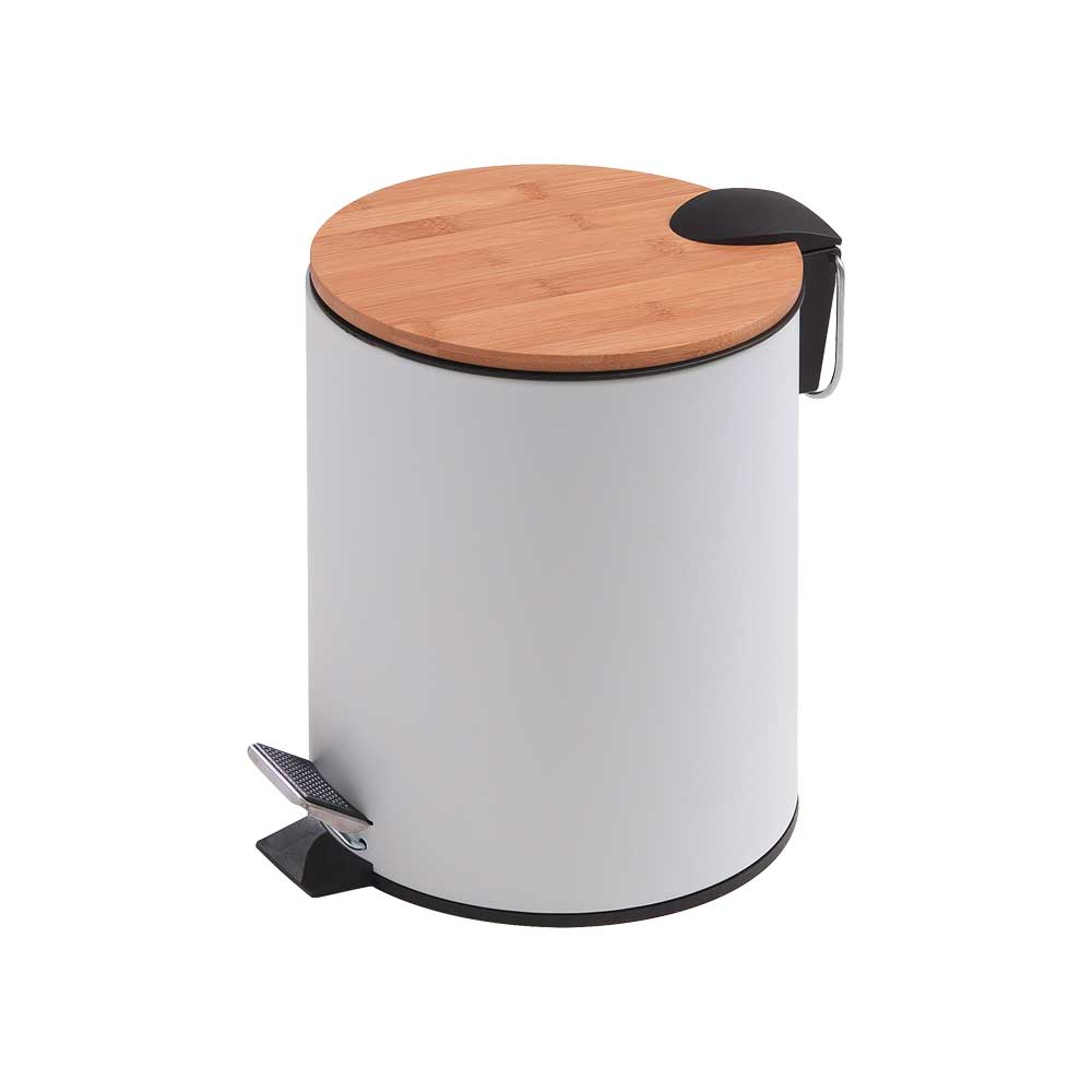 Cestino portarifiuti bamboo 3" bianco opaco 3 lt. — GEDY