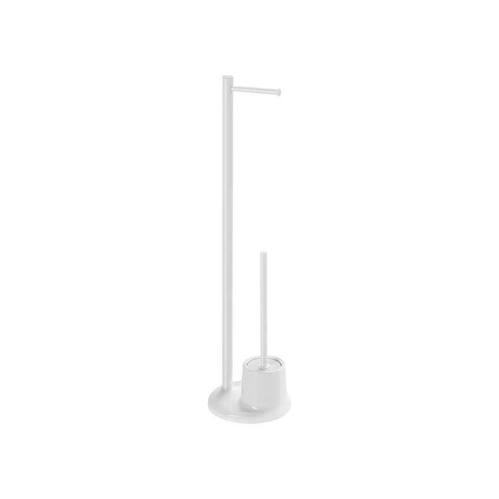 Piantana portarotolo e portascopino WC Mammolo bianco — GEDY