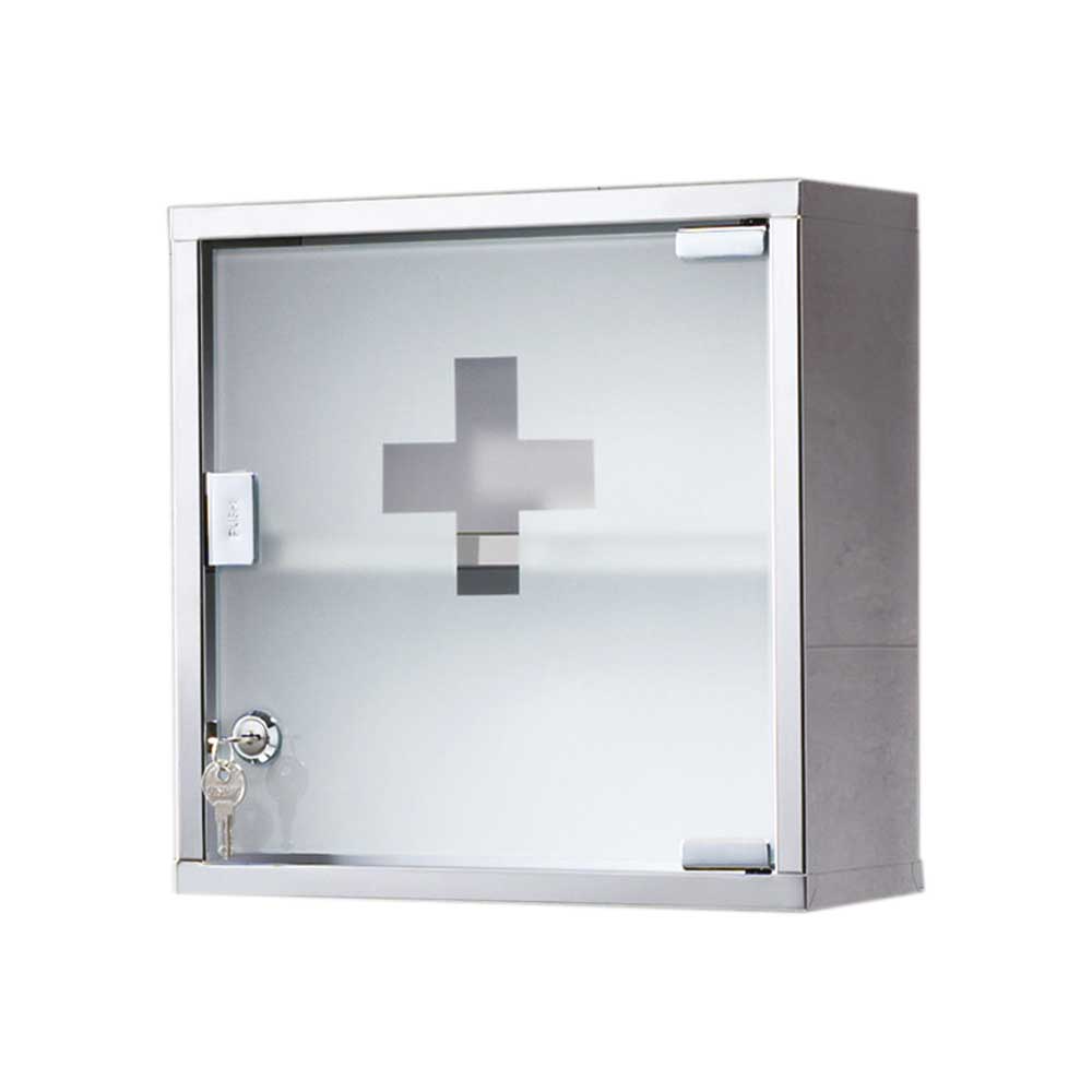 Armadietto farmacia con serratura Joker acciaio Inox/vetro — GEDY