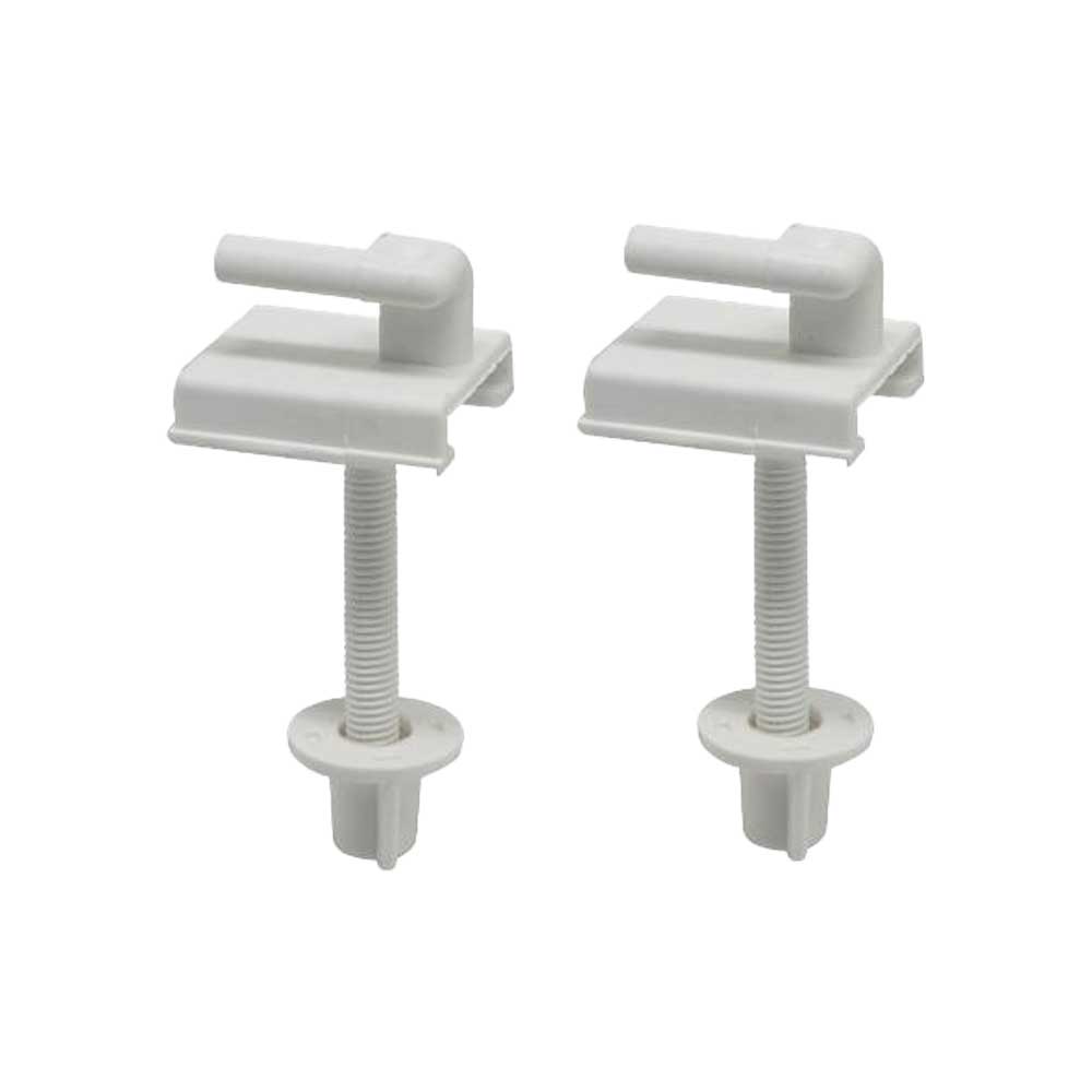 Coppia di cerniere in PVC per sedili in ABS bianco