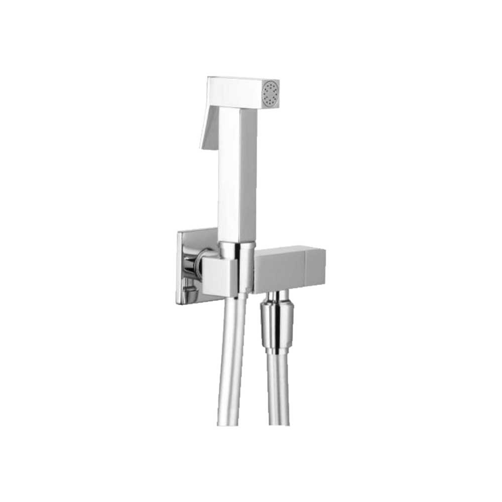 Kit doccia shut-off Karima quadrata in ottone cromo