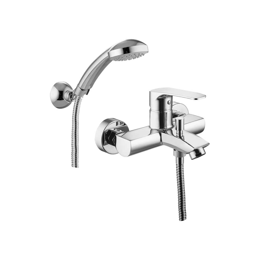 Miscelatore esterno vasca Lime cromo + set doccia — Paffoni