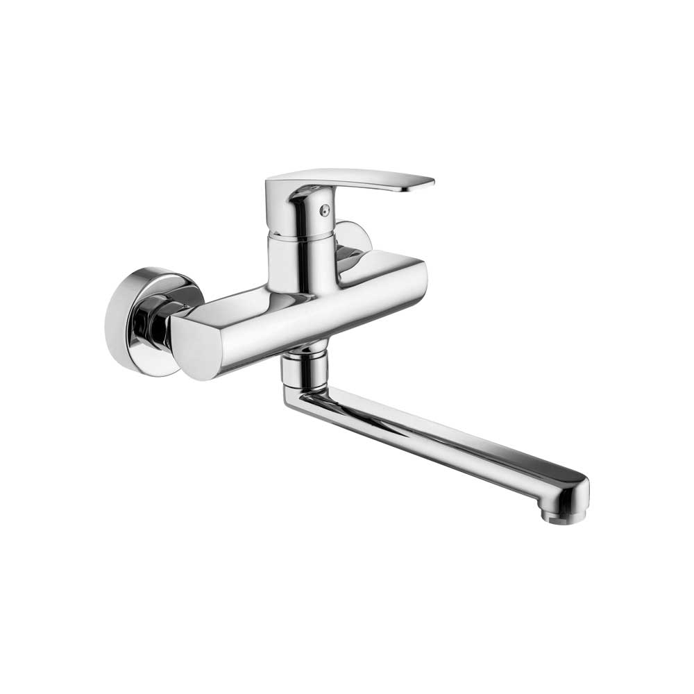 Miscelatore lavello a parete Lime con canna orientabile cromo — Paffoni