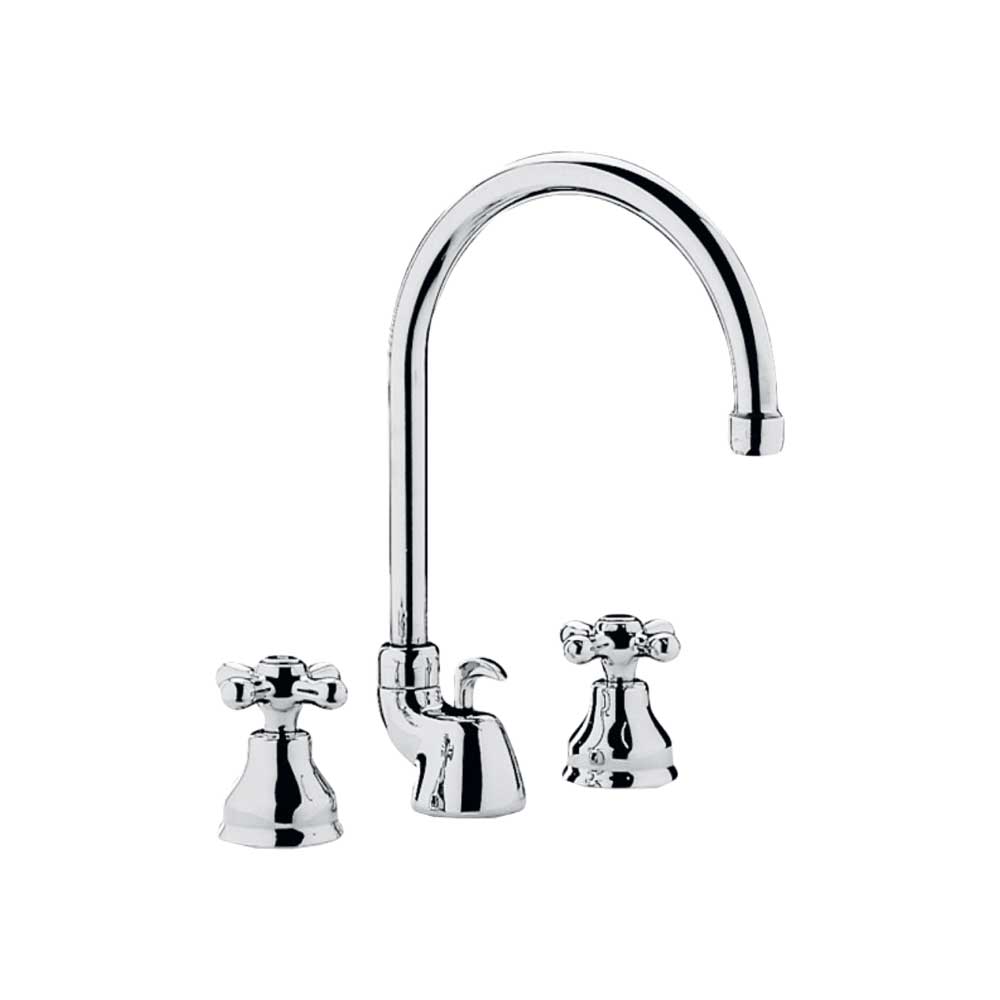 Batteria lavabo a bocca alta iris bronzo + piletta 1"1/4 — Paffoni