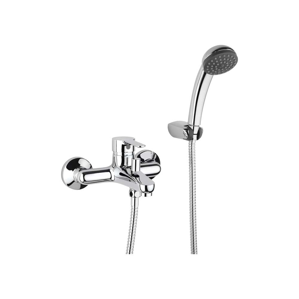 Miscelatore vasca esterno P3 cromo + set doccia — Paini
