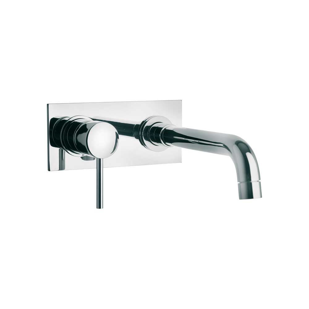 Miscelatore lavabo new DISCO" bocca a muro cromo + piletta 1"1/4 — Paini