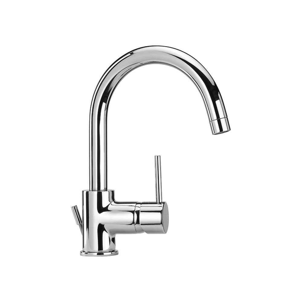 Miscelatore lavabo open new DISCO" bocca orientabile cromo + piletta 1"1/4 — Paini