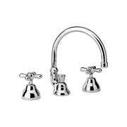 Batteria lavabo a tre fori con bocca alta orientabile Liberty cromo + piletta 1"1/4 — Paini