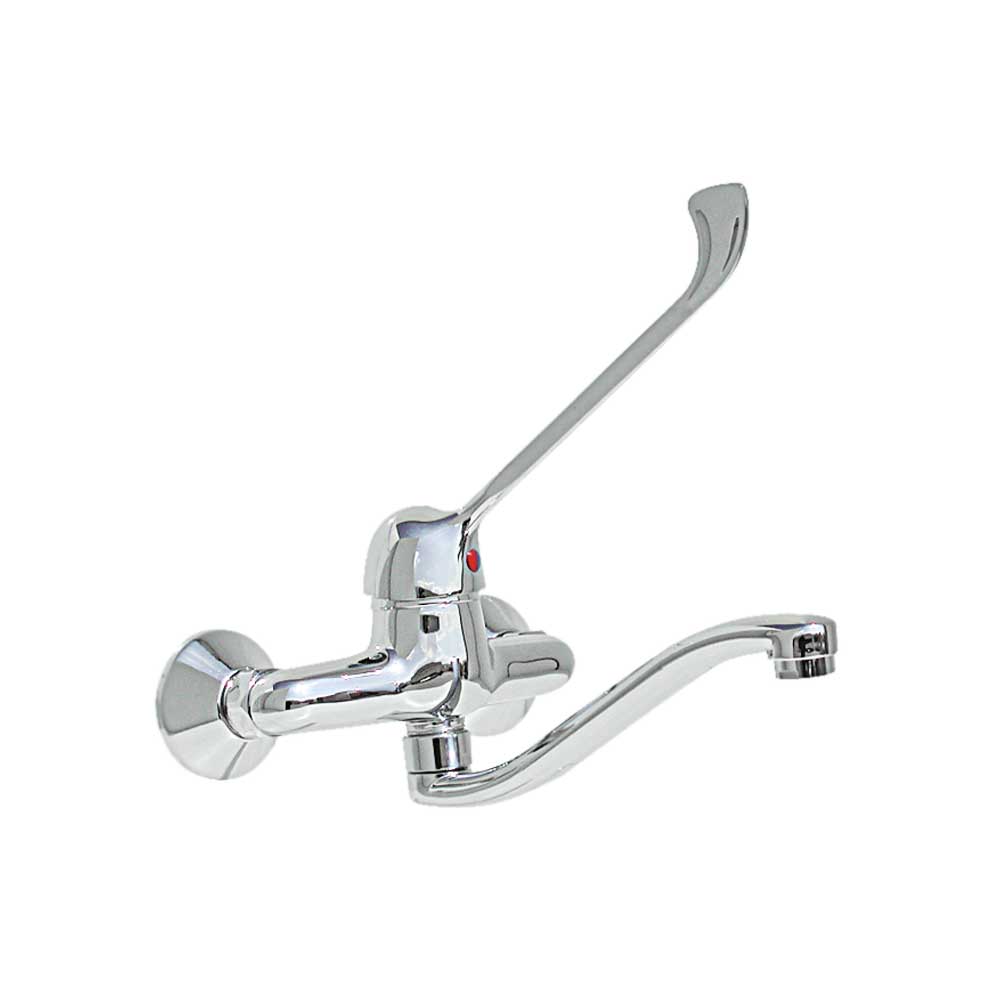 Miscelatore lavello a parete con leva clinica cromo - Ø 40