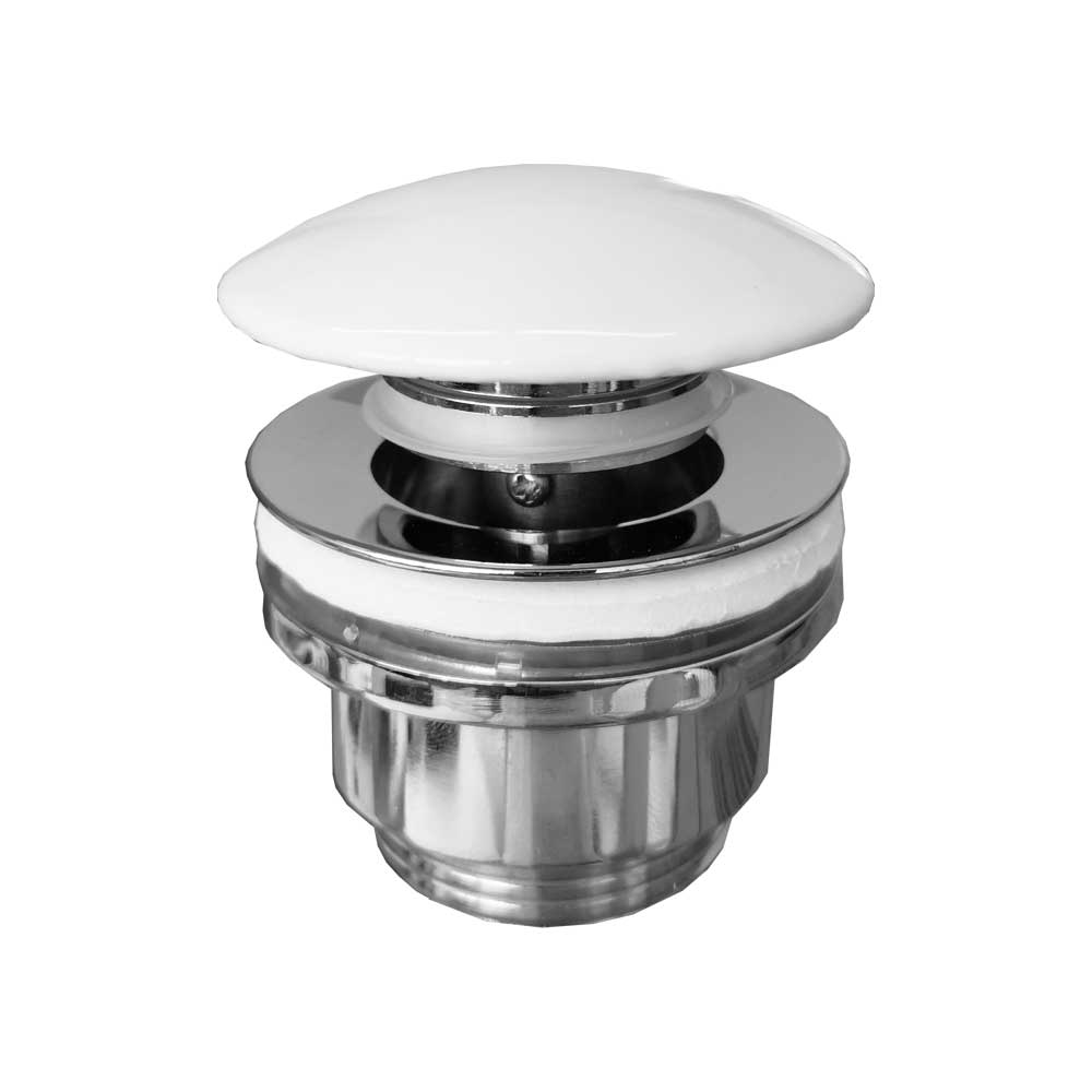 Piletta click clack con tappo in ceramica bianco stp 1"1/4