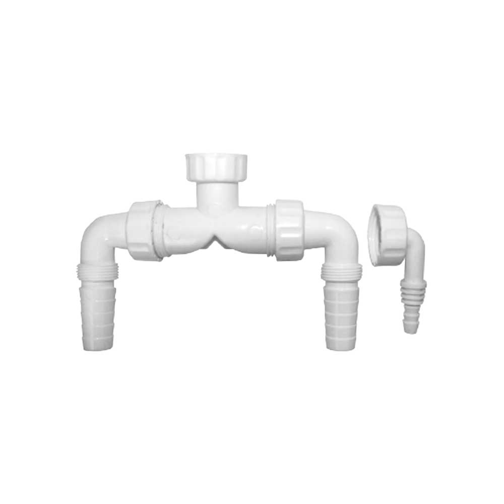 Raccordo di scarico doppio per lavatrice e lavastoviglie 1" x Ø20-23 mm. — MADE IN Italy