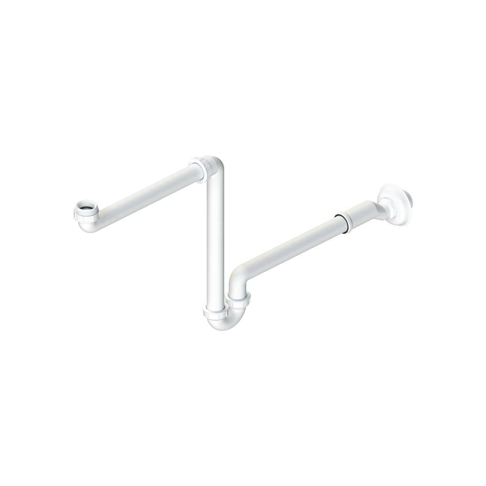 Sifone per lavabo autopulente salvaspazio con eccentrico 1"-1"1/4 x Ø32-40 mm — L.B. Plast