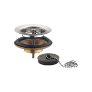 Piletta simplex per pilozzo in ottone con tappo a catenella 1"1/4 x Ø80 mm