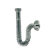 Sifone flessibile ed estensibile con rosone cromato 1"1/4 x Ø32 mm