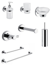 Set da 8 accessori a muro GEDY linea Felce cromato