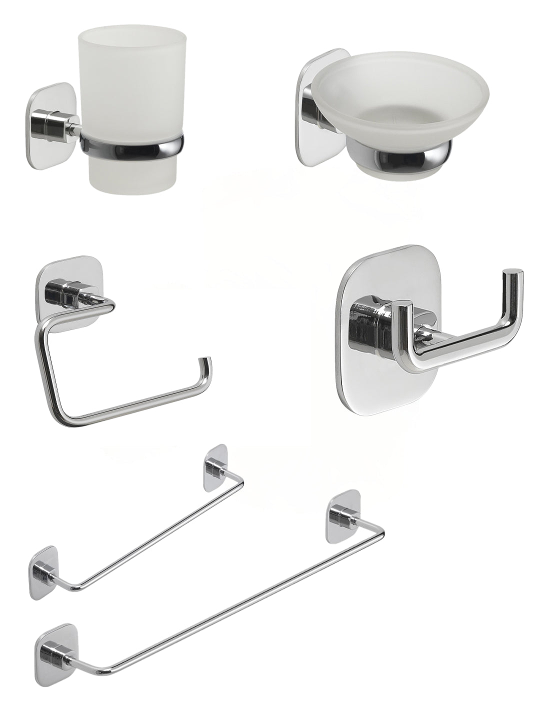 Set da 6 accessori a muro GEDY linea Teide cromato
