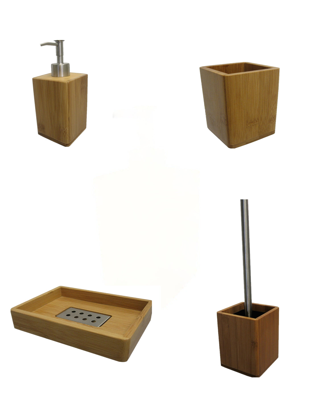 Set da 4 accessori d' appoggio GEDY linea Bambù naturale